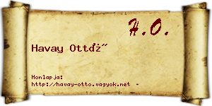 Havay Ottó névjegykártya